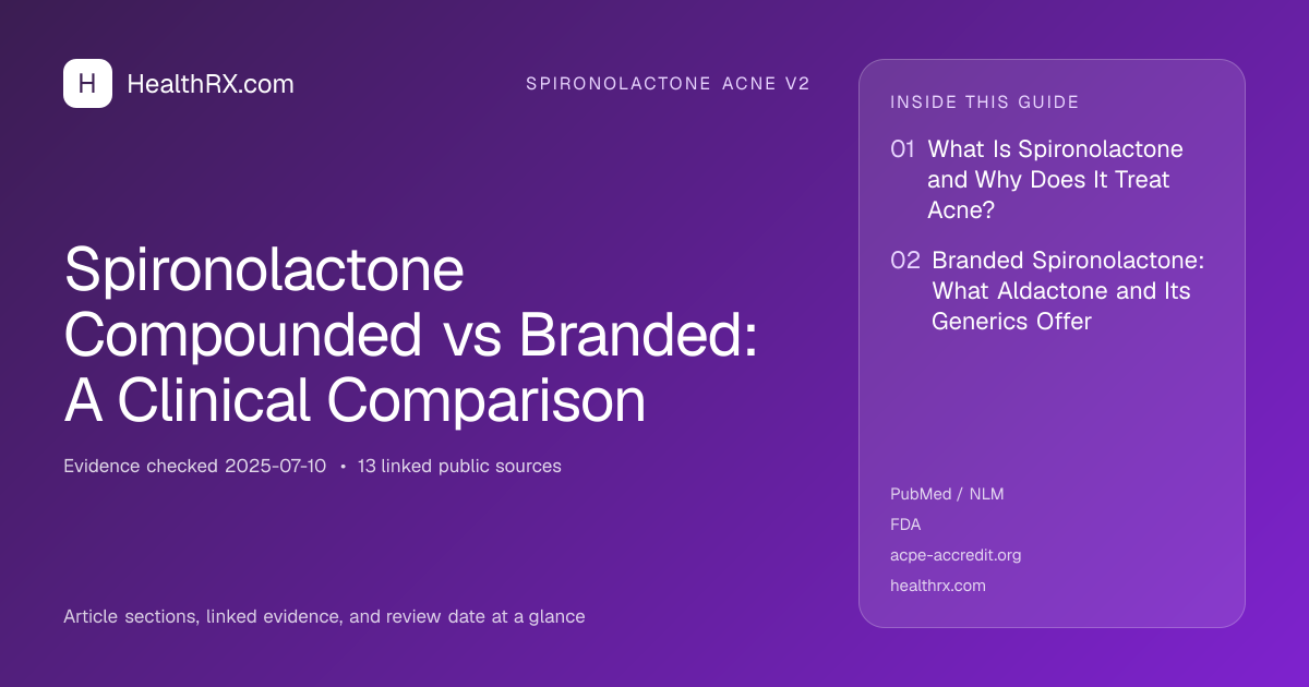Evidence overview for Spironolactone Compounded vs Branded: A Clinical Comparison