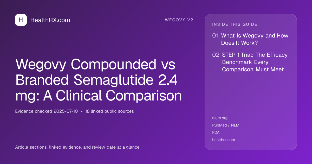Evidence overview for Wegovy Compounded vs Branded Semaglutide 2.4 mg: A Clinical Comparison