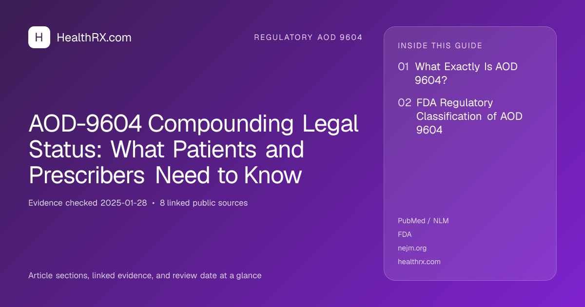 Evidence overview for AOD-9604 Compounding Legal Status: What Patients and Prescribers Need to Know