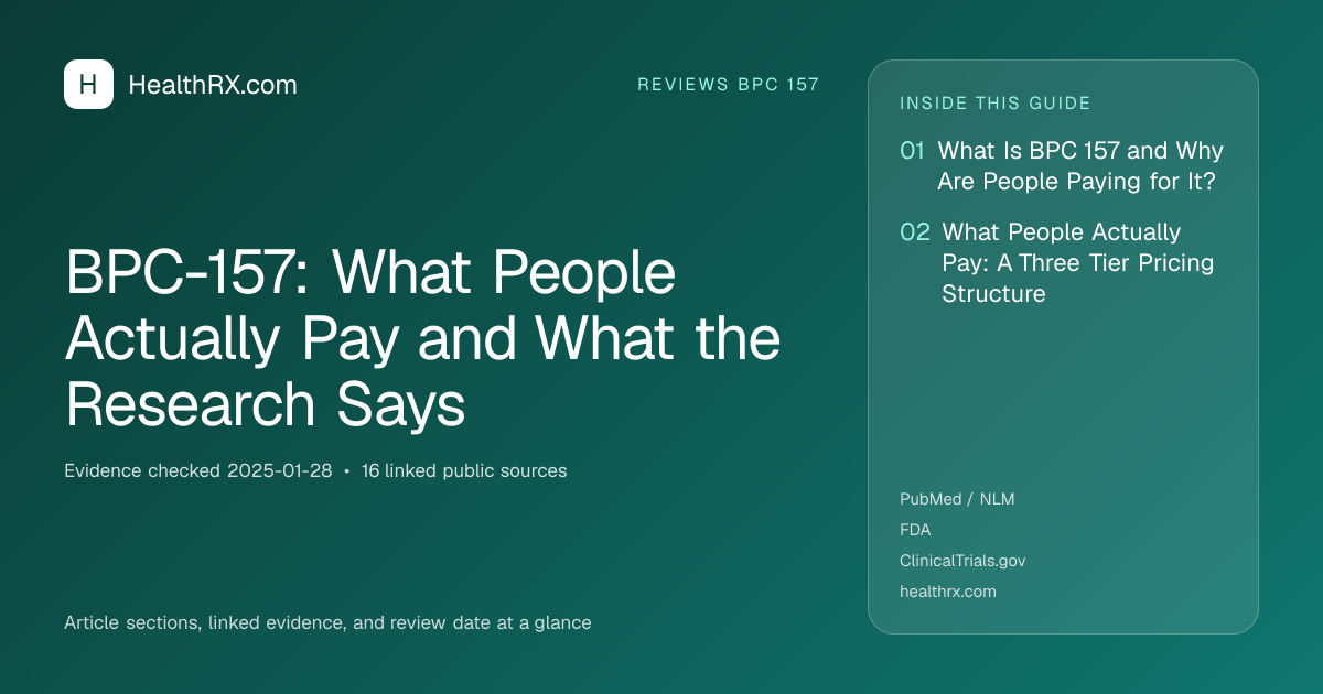Evidence overview for BPC-157: What People Actually Pay and What the Research Says