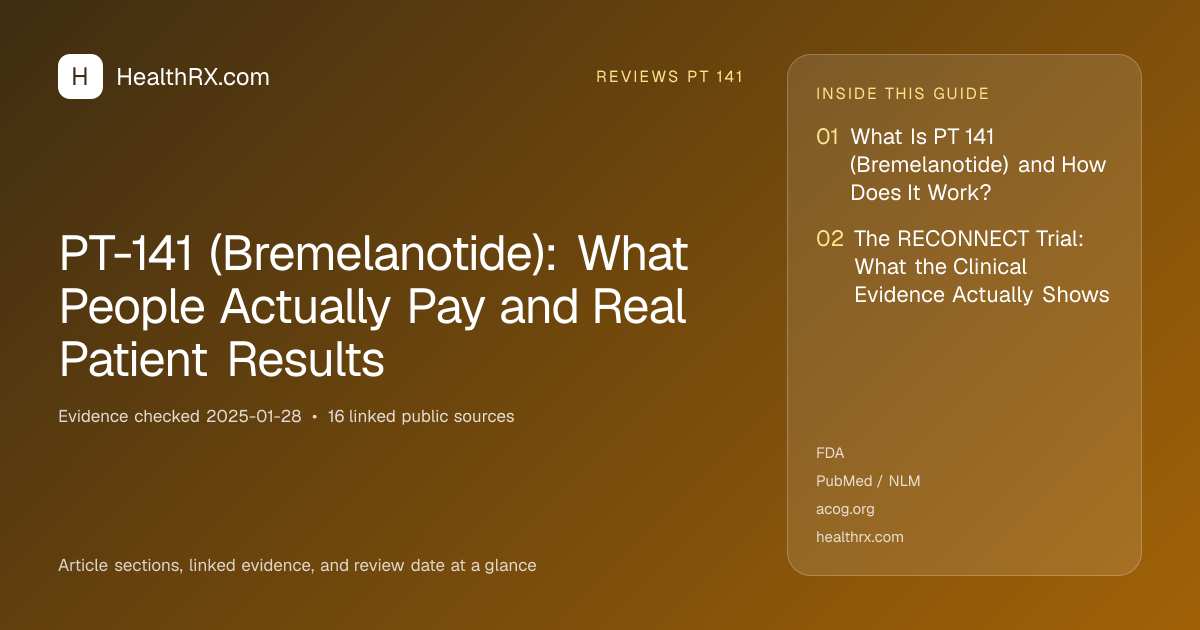 Evidence overview for PT-141 (Bremelanotide): What People Actually Pay and Real Patient Results