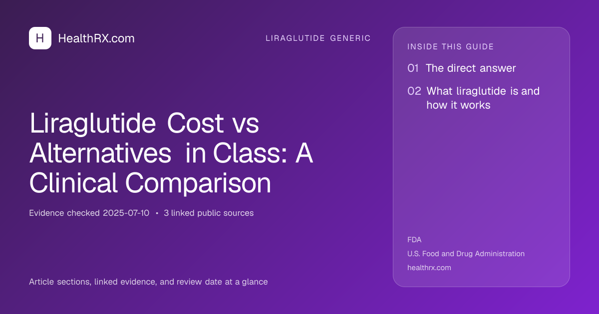 Evidence overview for Liraglutide Cost vs Alternatives in Class: A Clinical Comparison