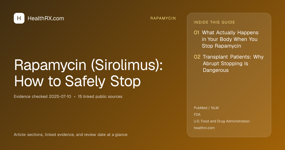 Evidence overview for rapamycin: Rapamycin (Sirolimus): How to Safely Stop