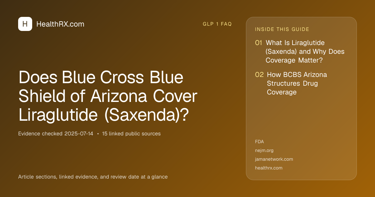 Evidence overview for Does Blue Cross Blue Shield of Arizona Cover Liraglutide (Saxenda)?