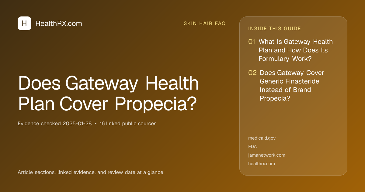 Evidence overview for Does Gateway Health Plan Cover Propecia?
