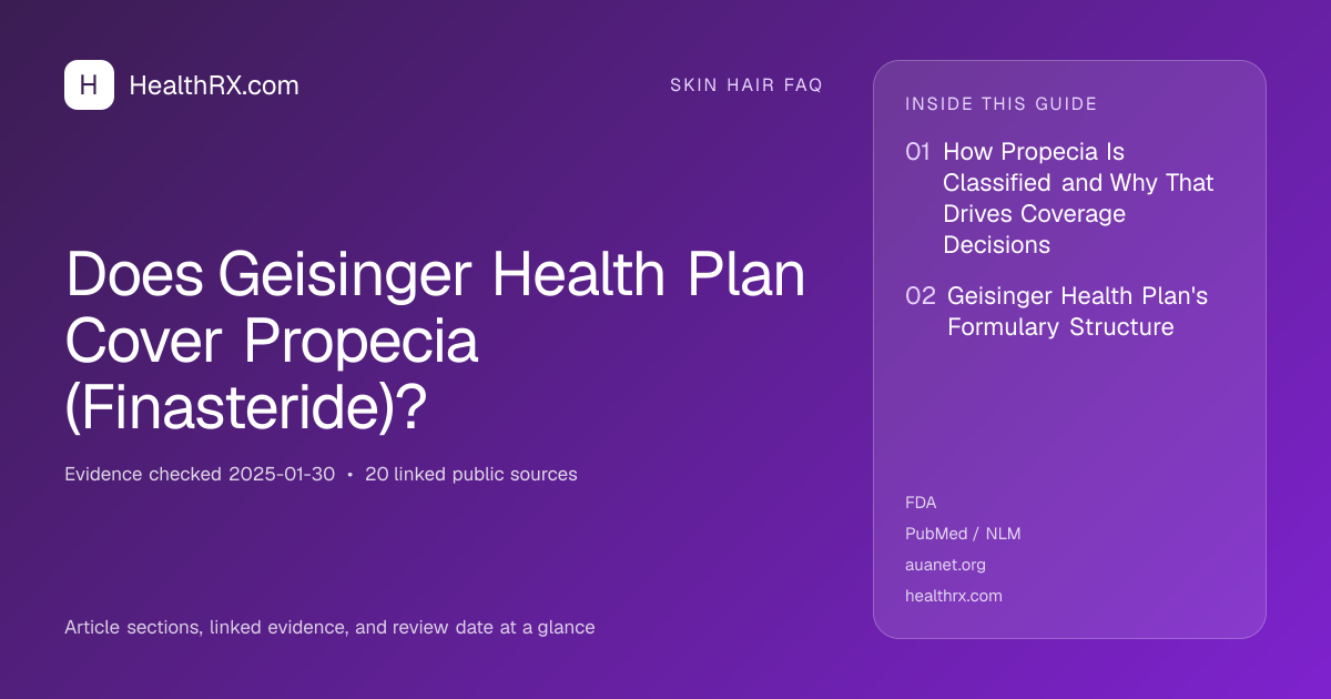Evidence overview for Does Geisinger Health Plan Cover Propecia (Finasteride)?