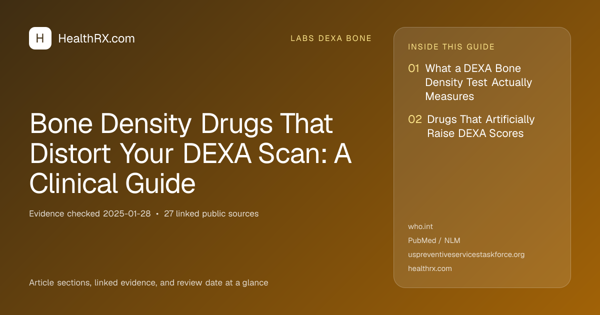 Evidence overview for Bone Density Drugs That Distort Your DEXA Scan: A Clinical Guide