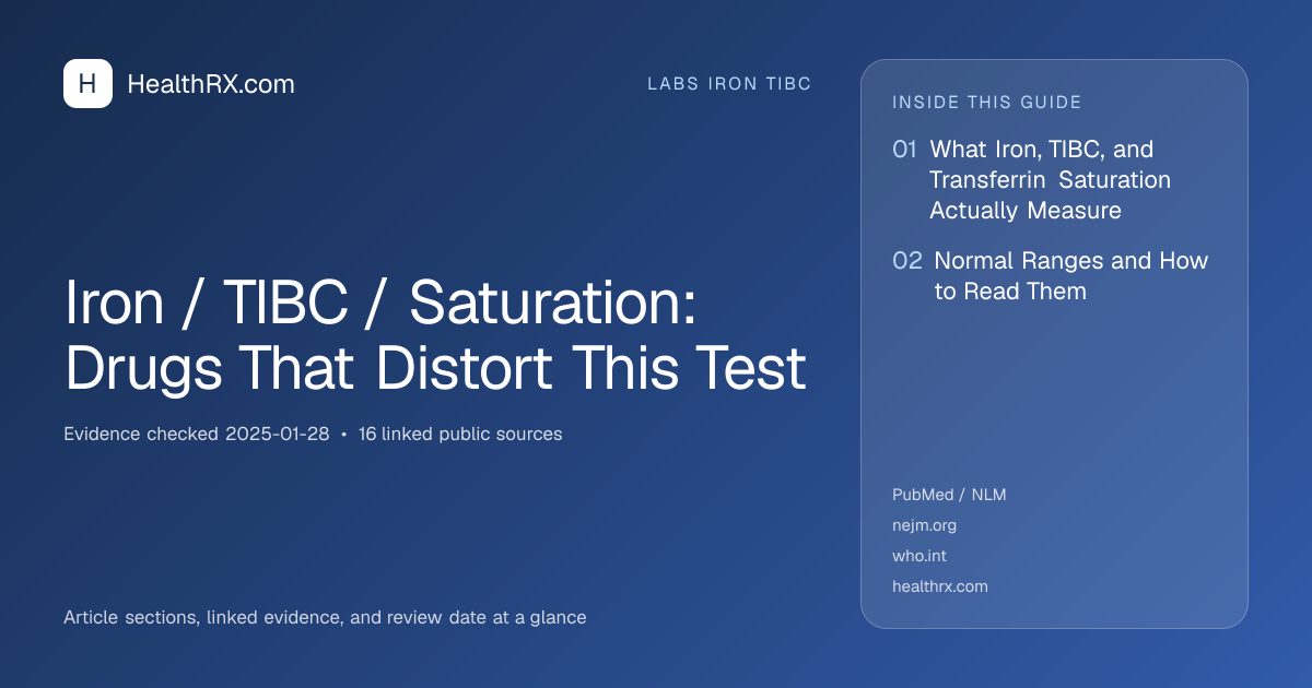 Evidence overview for Iron / TIBC / Saturation: Drugs That Distort This Test