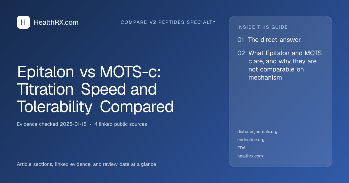 Evidence overview for Epitalon vs MOTS-c: Titration Speed and Tolerability Compared