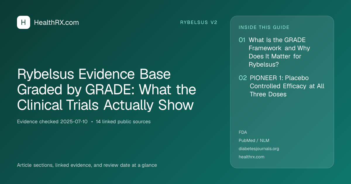 Evidence overview for Rybelsus Evidence Base Graded by GRADE: What the Clinical Trials Actually Show