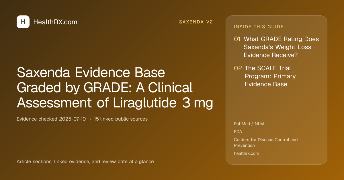 Evidence overview for Saxenda Evidence Base Graded by GRADE: A Clinical Assessment of Liraglutide 3 mg