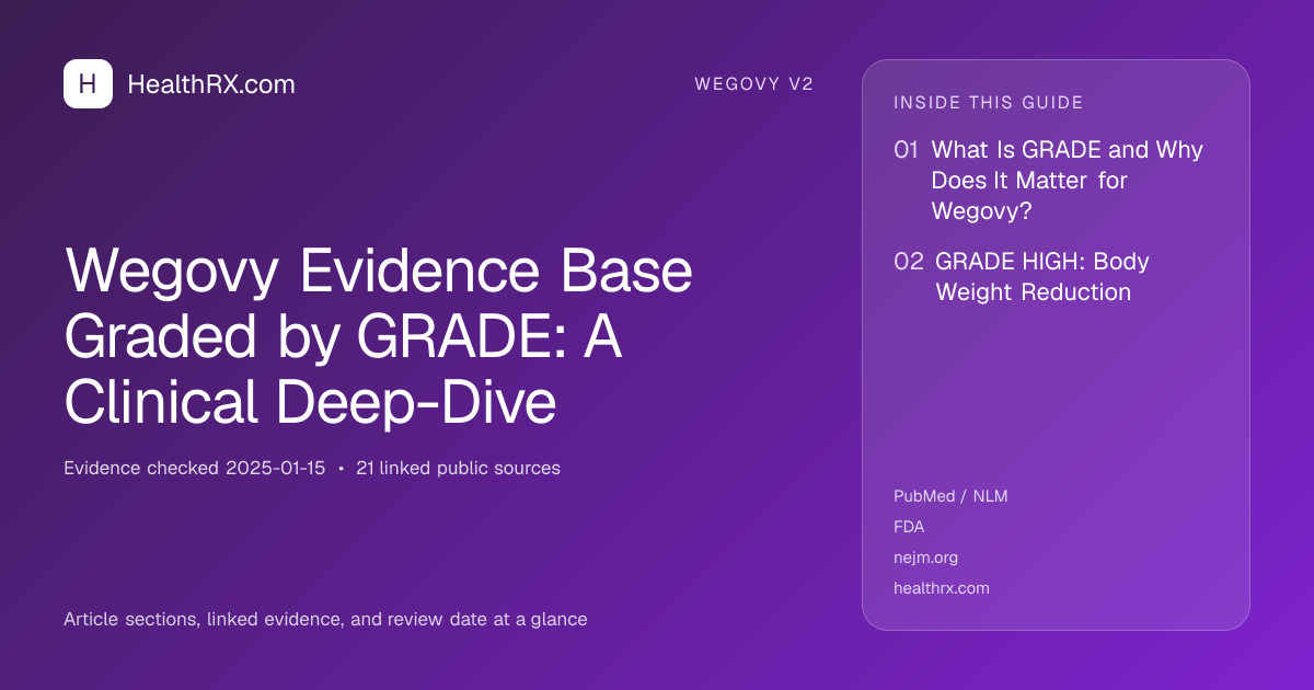 Evidence overview for Wegovy Evidence Base Graded by GRADE: A Clinical Deep-Dive