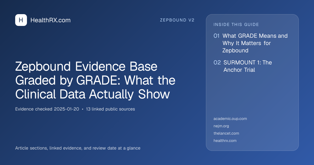 Evidence overview for Zepbound Evidence Base Graded by GRADE: What the Clinical Data Actually Show