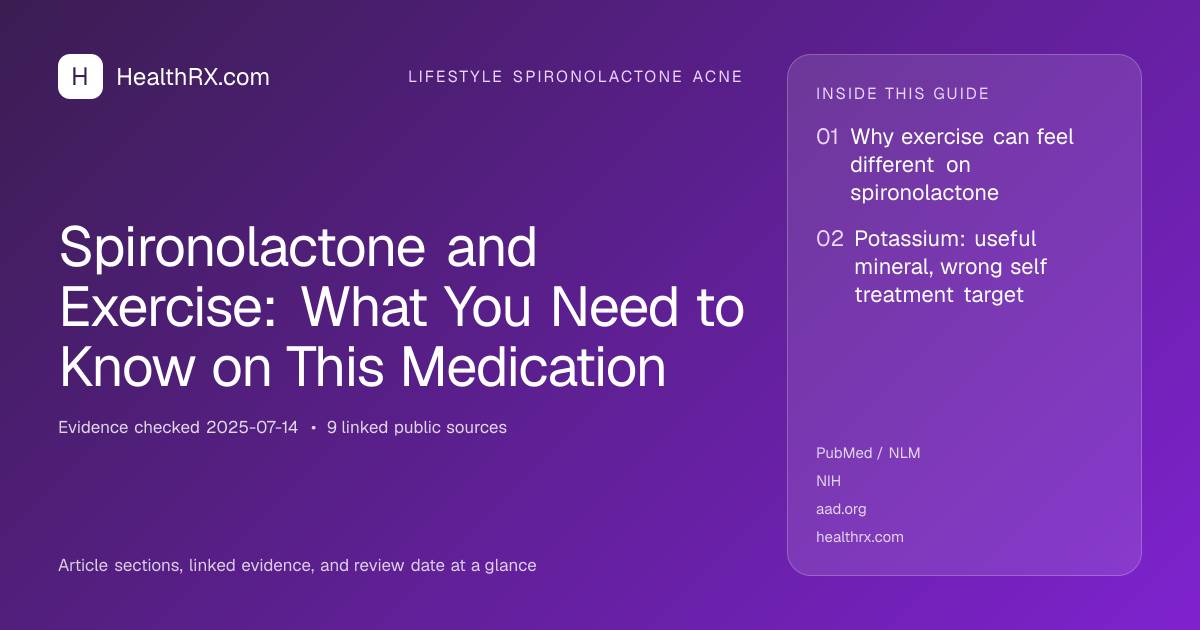 Evidence overview for lifestyle spironolactone acne: Spironolactone and Exercise: What You Need to Know on This Medication