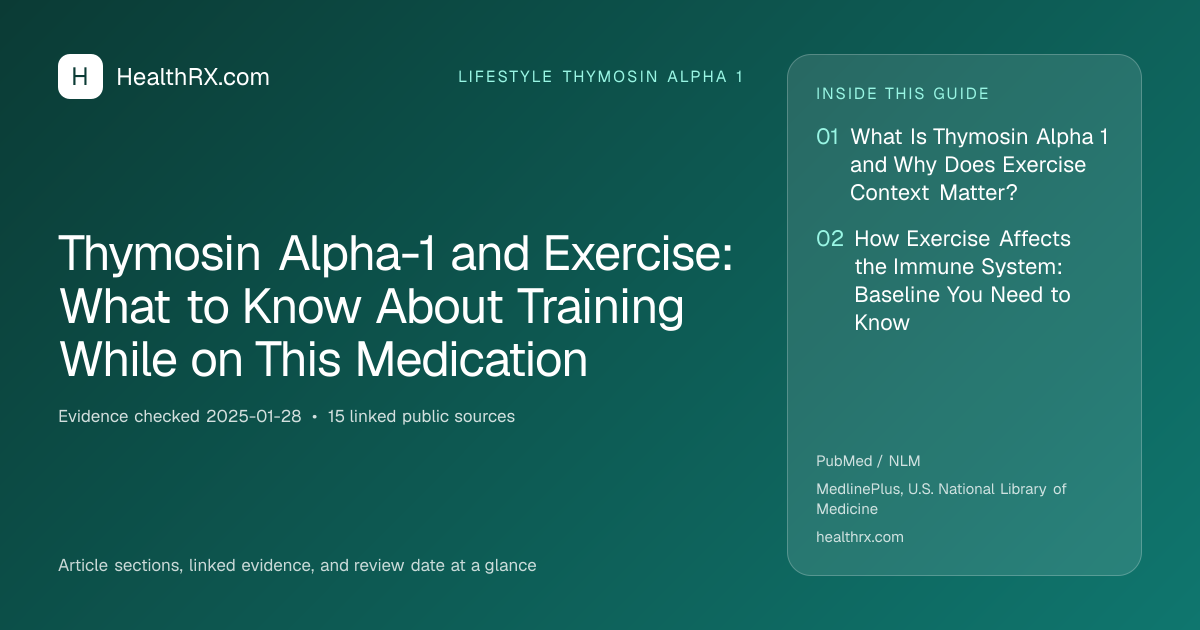 Evidence overview for Thymosin Alpha-1 and Exercise: What to Know About Training While on This Medication