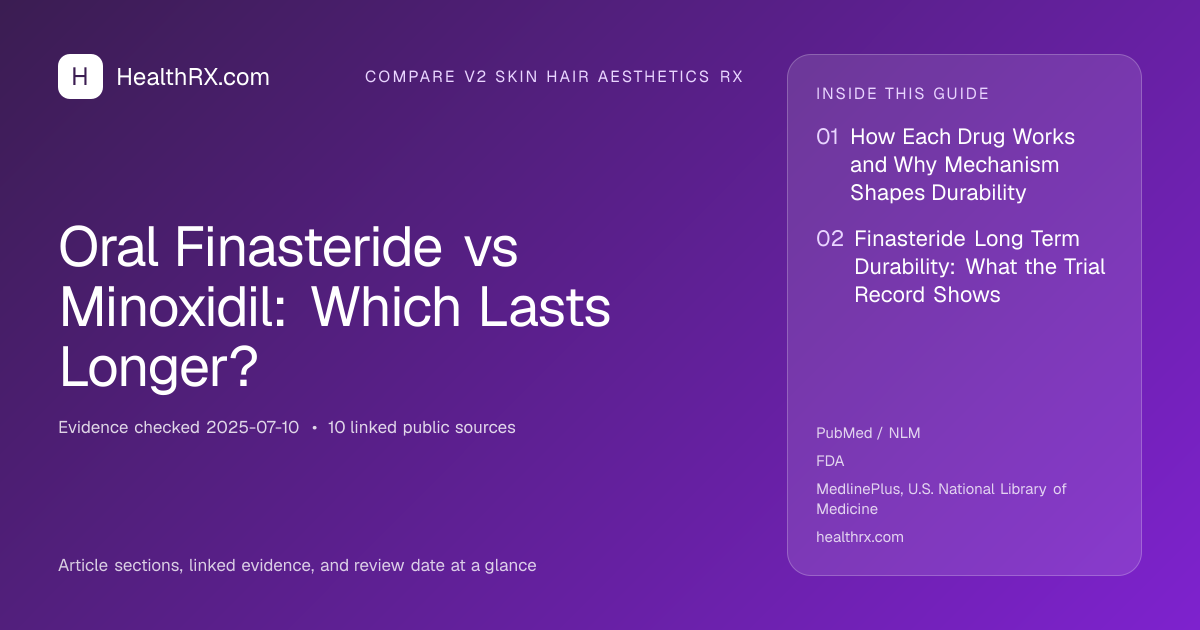 Evidence overview for compare v2 skin hair aesthetics rx: Oral Finasteride vs Minoxidil: Which Lasts Longer?
