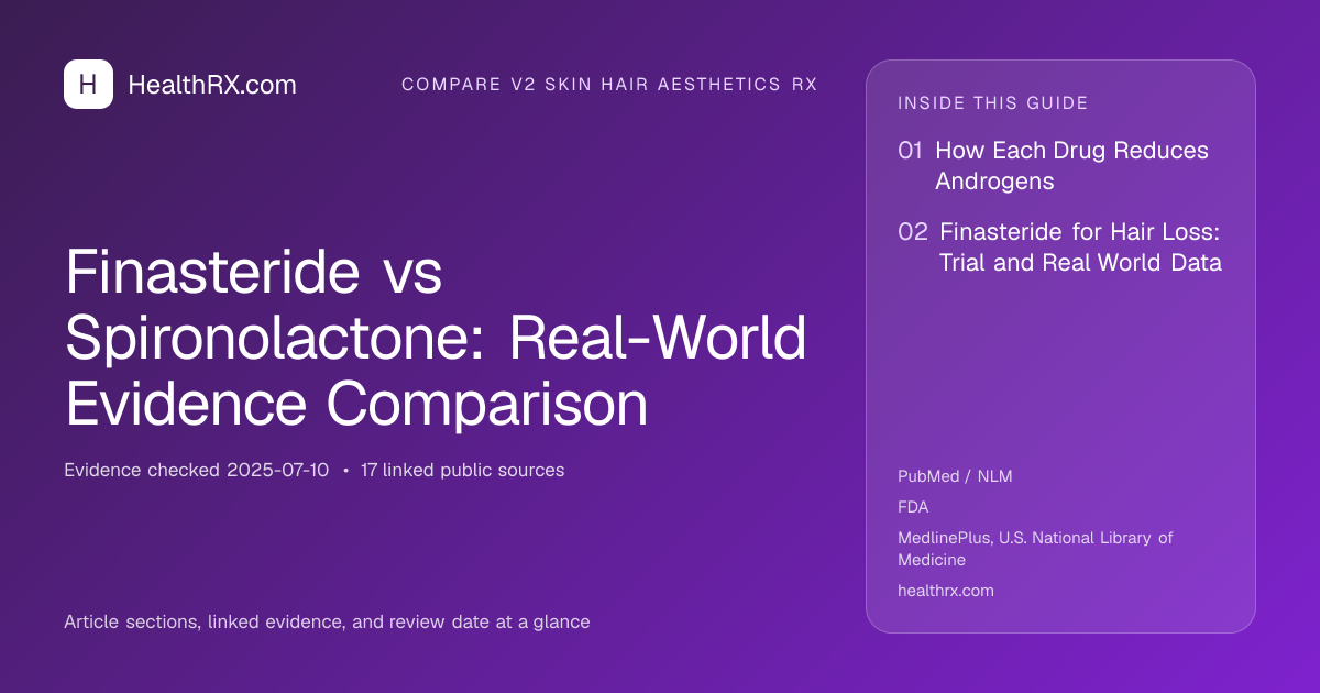 Evidence overview for compare v2 skin hair aesthetics rx: Finasteride vs Spironolactone: Real-World Evidence Comparison