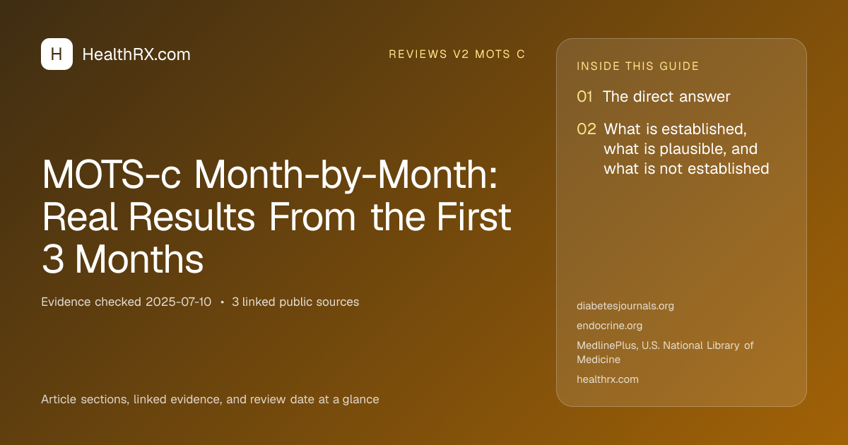 Evidence overview for MOTS-c Month-by-Month: Real Results From the First 3 Months