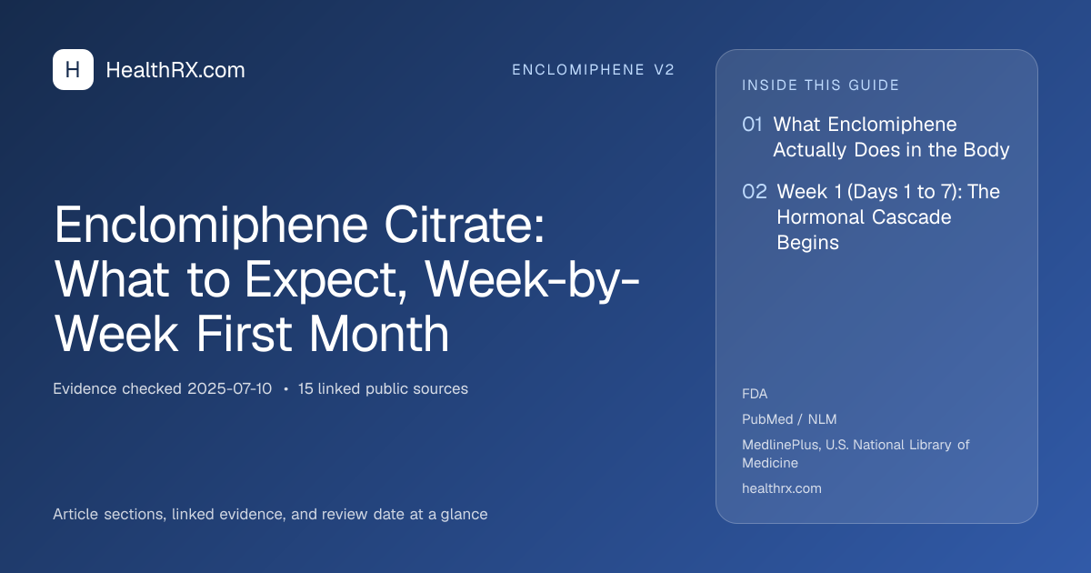 Evidence overview for Enclomiphene Citrate: What to Expect, Week-by-Week First Month