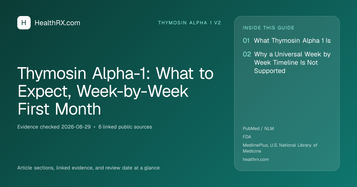 Evidence overview for Thymosin Alpha-1: What to Expect, Week-by-Week First Month