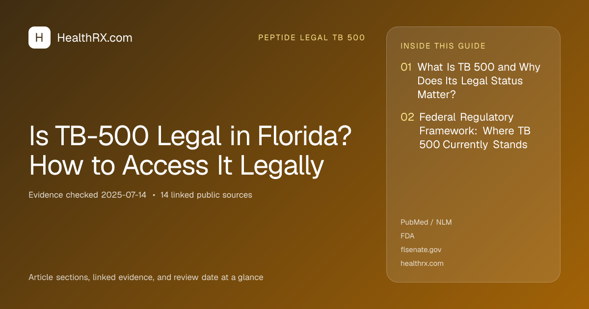Evidence overview for Is TB-500 Legal in Florida? How to Access It Legally