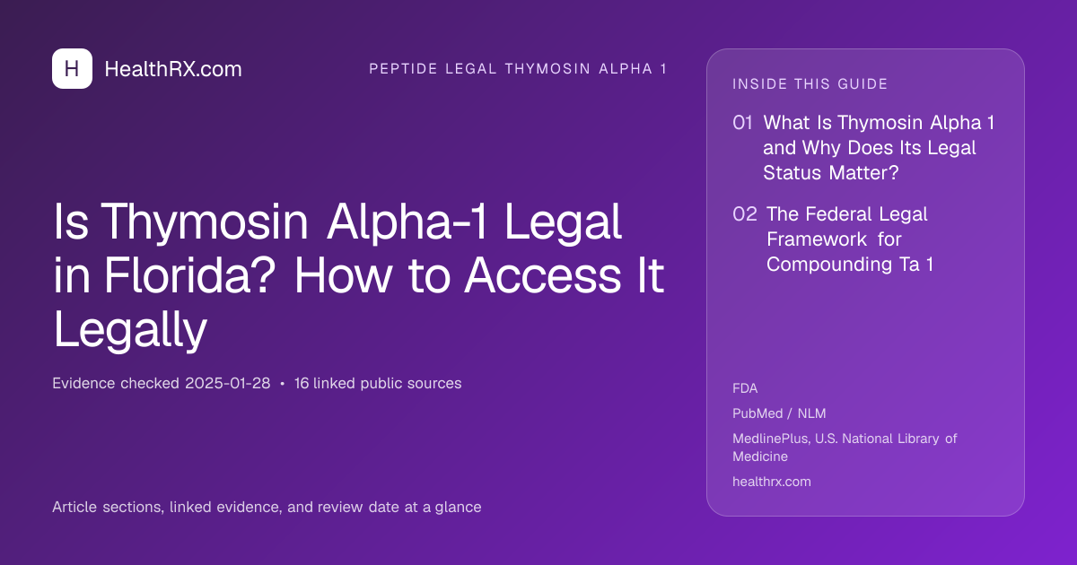 Evidence overview for Is Thymosin Alpha-1 Legal in Florida? How to Access It Legally