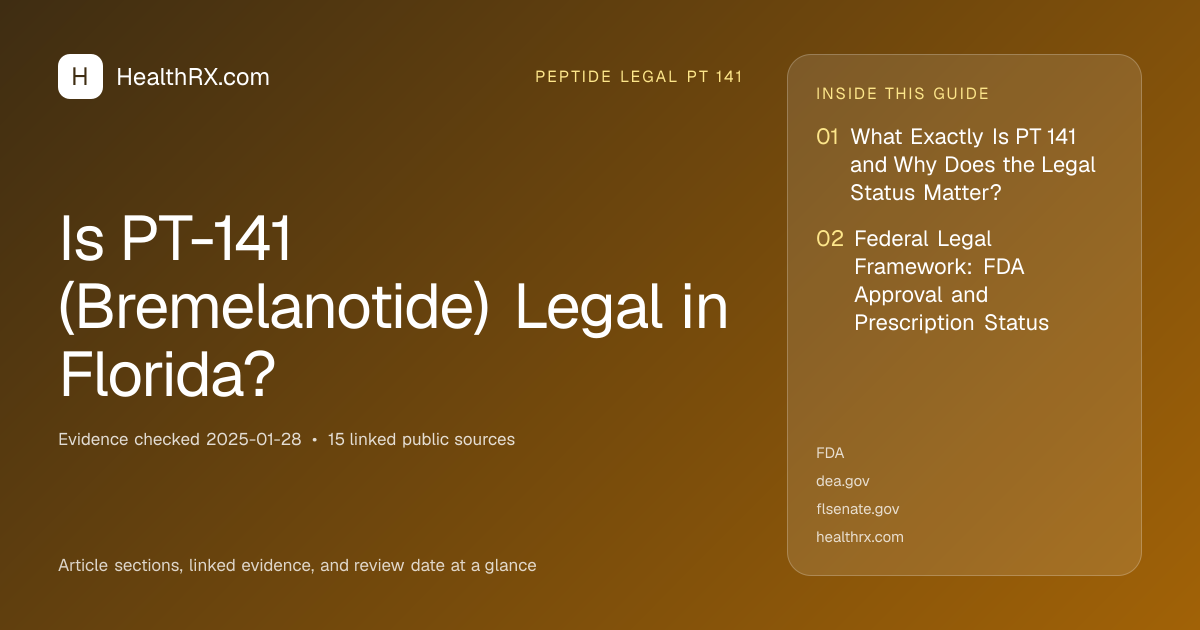 Evidence overview for Is PT-141 (Bremelanotide) Legal in Florida?