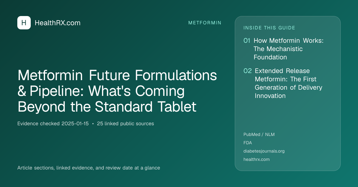 Evidence overview for Metformin Future Formulations & Pipeline: What's Coming Beyond the Standard Tablet