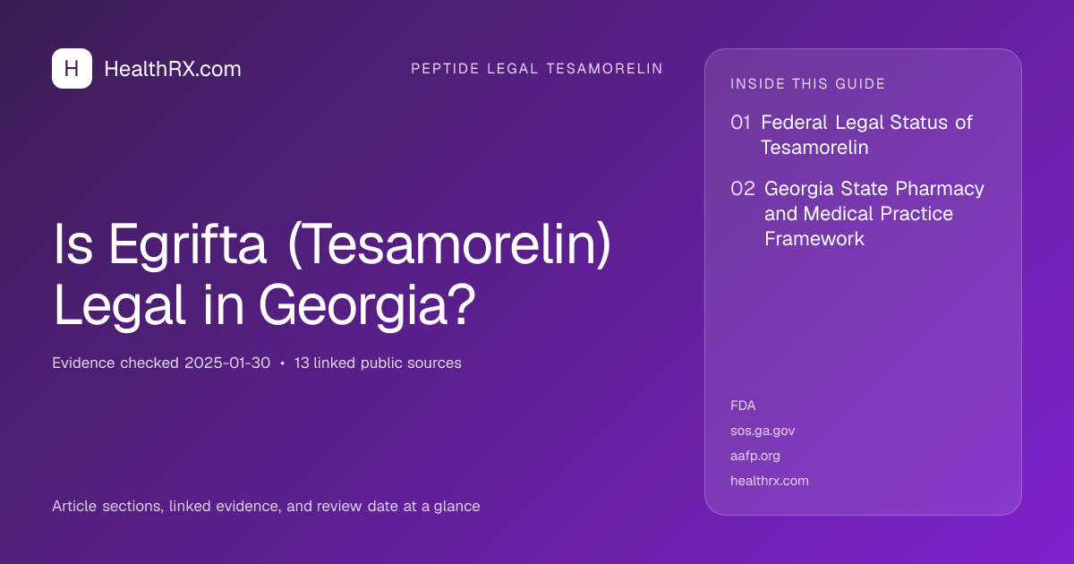 Evidence overview for Is Egrifta (Tesamorelin) Legal in Georgia?