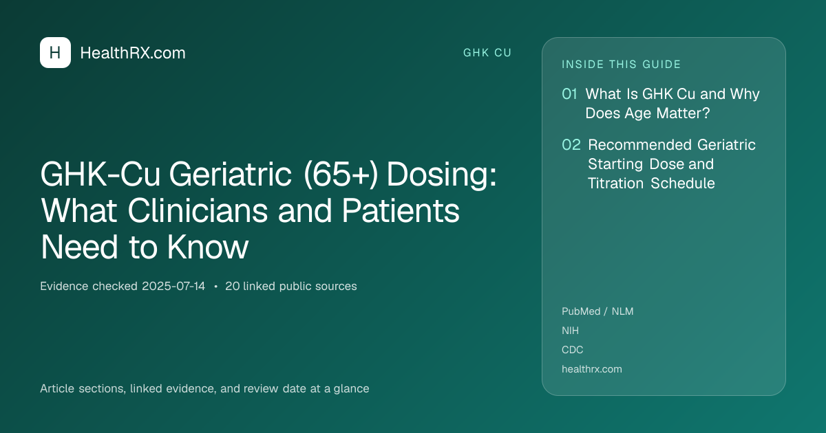 Evidence overview for GHK-Cu Geriatric (65+) Dosing: What Clinicians and Patients Need to Know