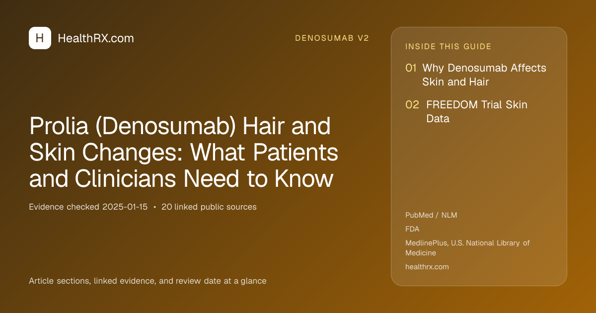 Evidence overview for denosumab v2: Prolia (Denosumab) Hair and Skin Changes: What Patients and Clinicians Need to Know