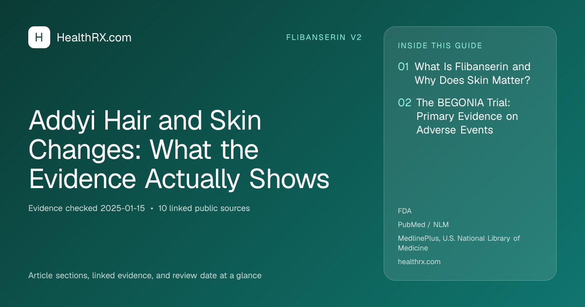 Evidence overview for flibanserin v2: Addyi Hair and Skin Changes: What the Evidence Actually Shows