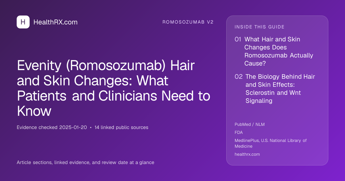 Evidence overview for Evenity (Romosozumab) Hair and Skin Changes: What Patients and Clinicians Need to Know