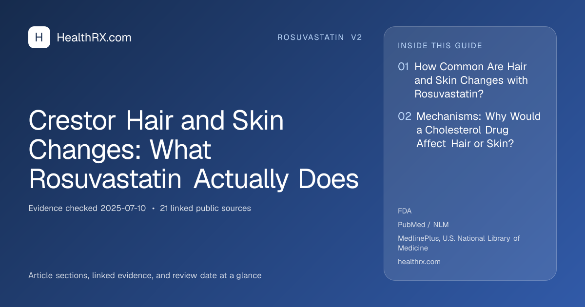 Evidence overview for rosuvastatin v2: Crestor Hair and Skin Changes: What Rosuvastatin Actually Does