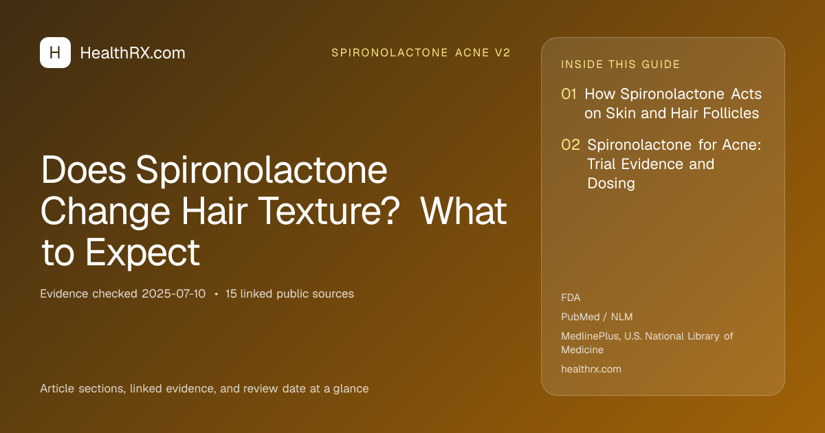Evidence overview for spironolactone acne v2: Does Spironolactone Change Hair Texture? What to Expect