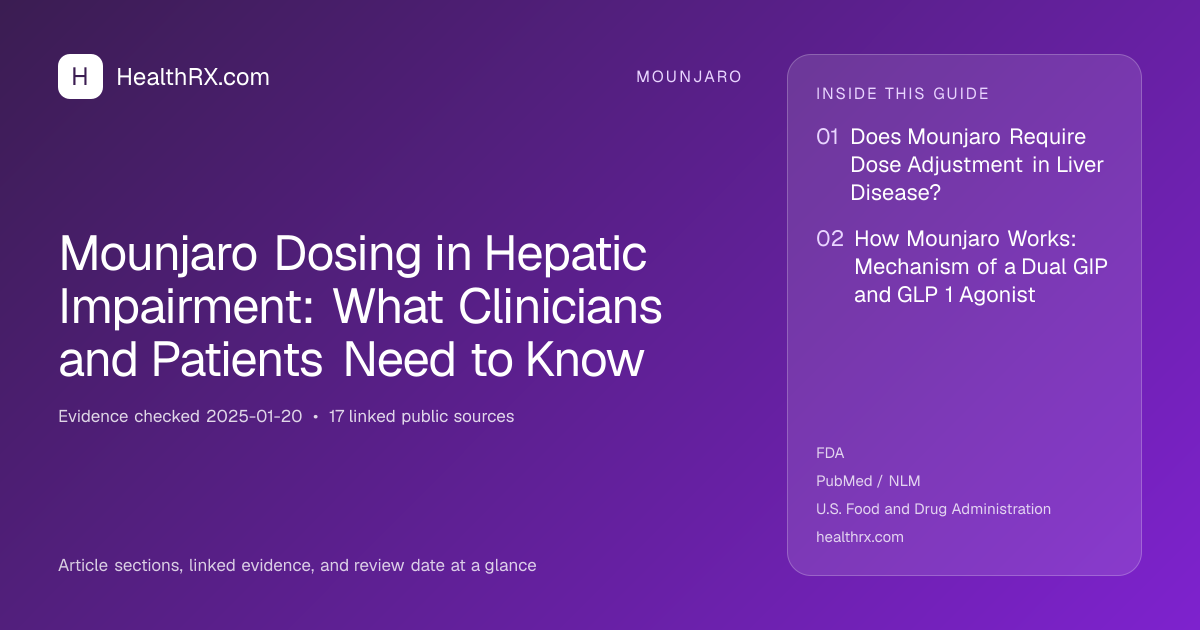 Evidence overview for Mounjaro Dosing in Hepatic Impairment: What Clinicians and Patients Need to Know