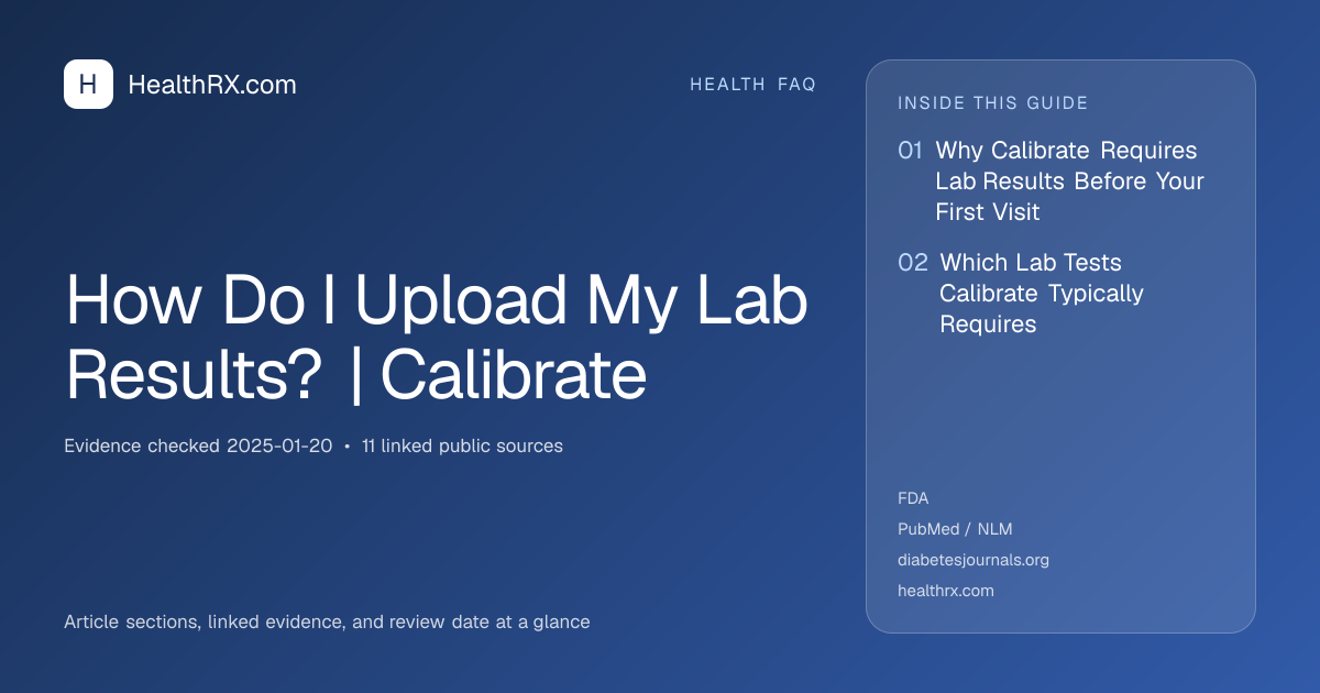 Evidence overview for How Do I Upload My Lab Results? | Calibrate