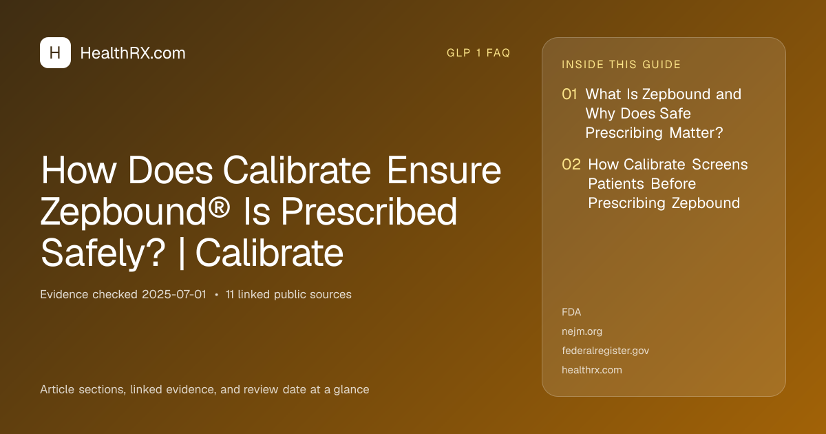 Evidence overview for How Does Calibrate Ensure Zepbound® Is Prescribed Safely? | Calibrate
