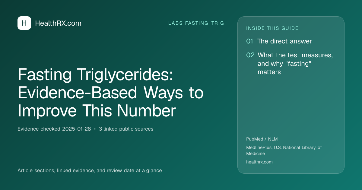 Evidence overview for Fasting Triglycerides: Evidence-Based Ways to Improve This Number