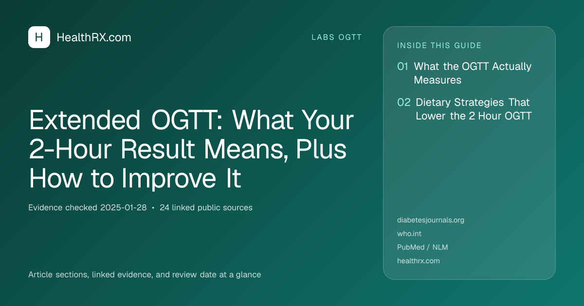 Evidence overview for Extended OGTT: What Your 2-Hour Result Means, Plus How to Improve It
