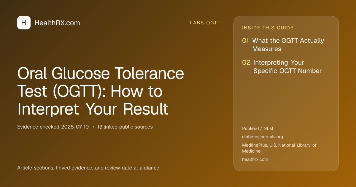 Evidence overview for Oral Glucose Tolerance Test (OGTT): How to Interpret Your Result