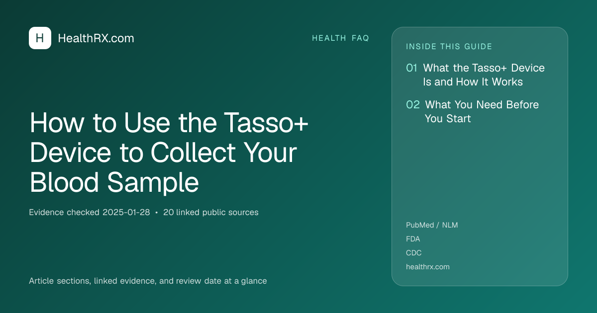 Evidence overview for How to Use the Tasso+ Device to Collect Your Blood Sample