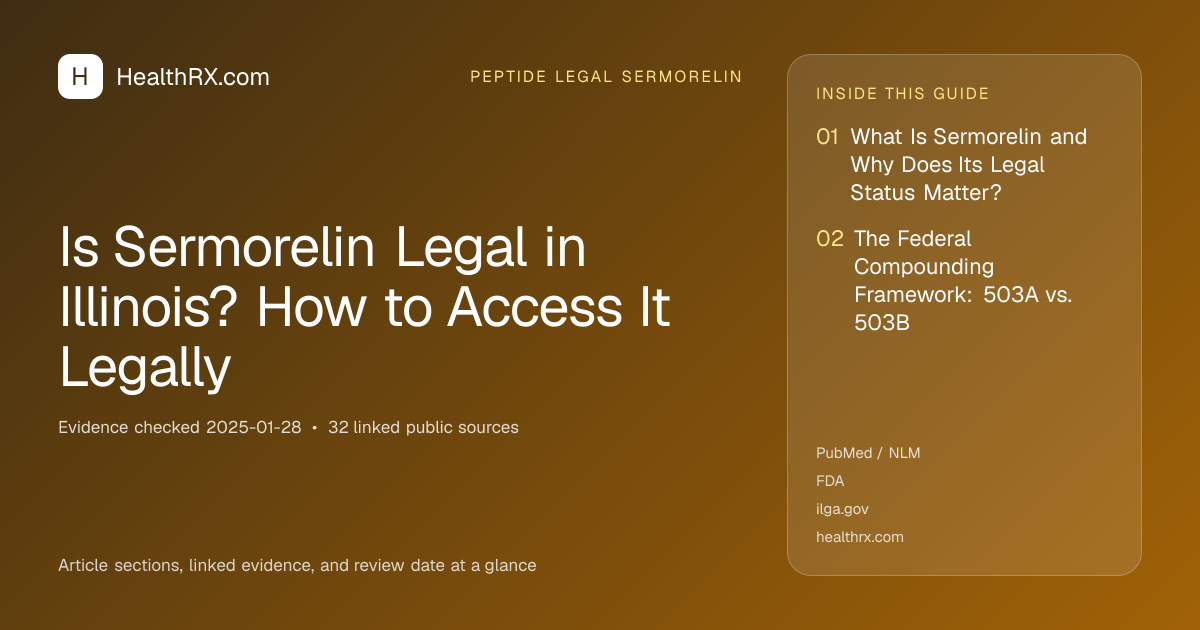 Evidence overview for Is Sermorelin Legal in Illinois? How to Access It Legally