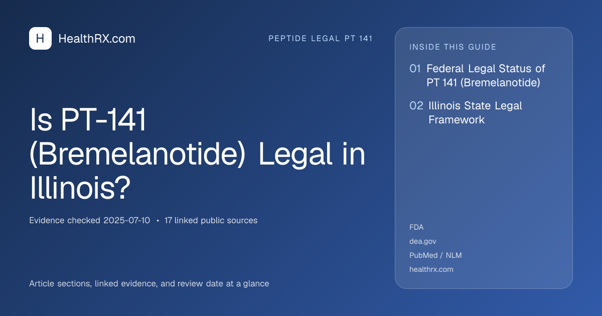 Evidence overview for Is PT-141 (Bremelanotide) Legal in Illinois?