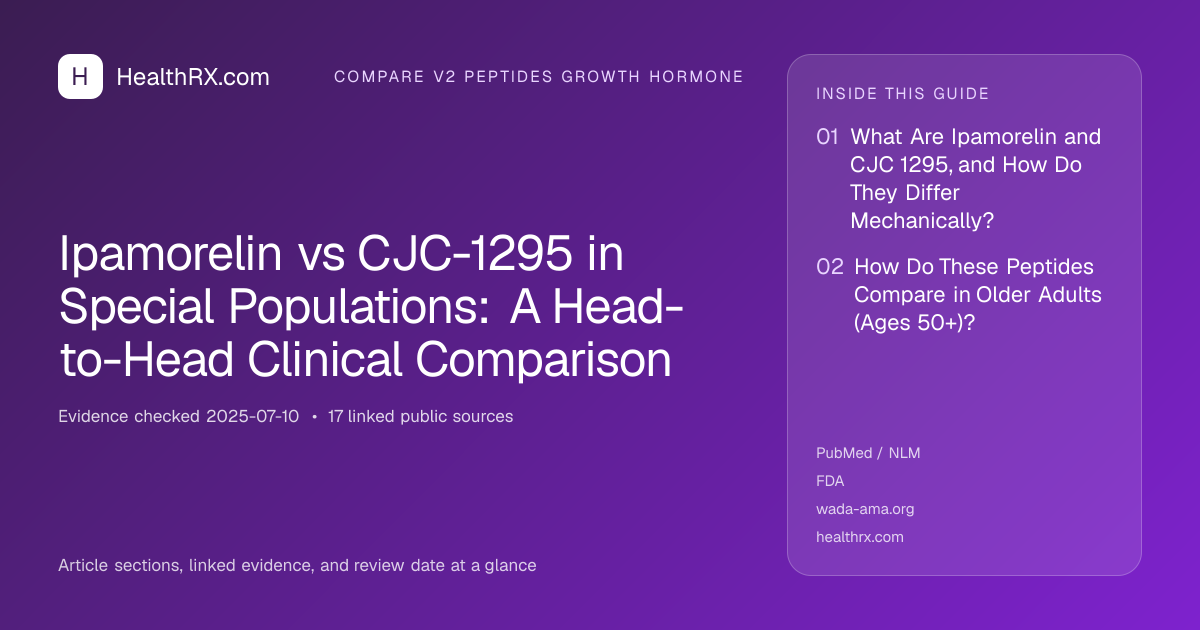Evidence overview for Ipamorelin vs CJC-1295 in Special Populations: A Head-to-Head Clinical Comparison