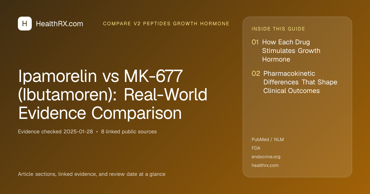 Evidence overview for Ipamorelin vs MK-677 (Ibutamoren): Real-World Evidence Comparison
