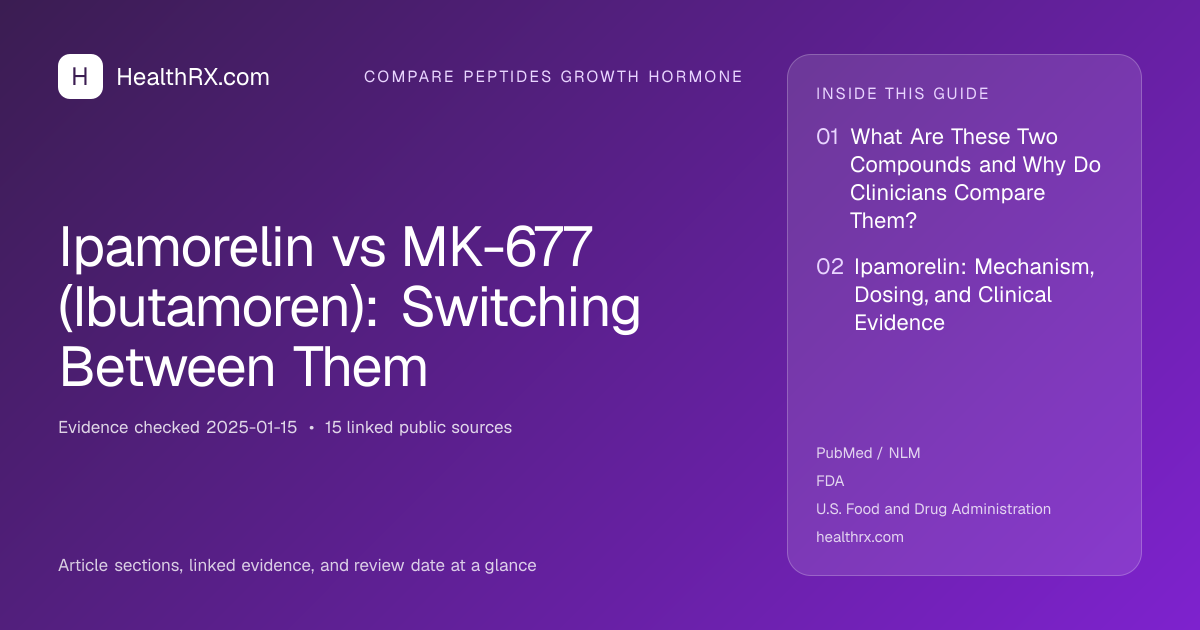 Evidence overview for Ipamorelin vs MK-677 (Ibutamoren): Switching Between Them