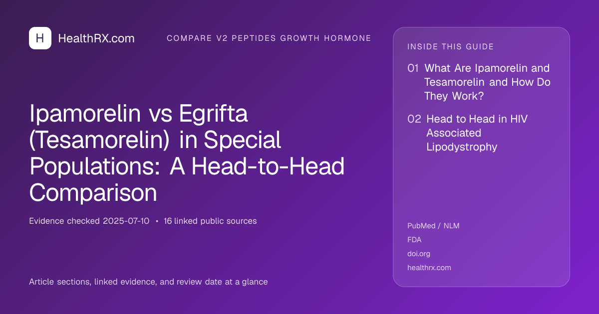Evidence overview for Ipamorelin vs Egrifta (Tesamorelin) in Special Populations: A Head-to-Head Comparison