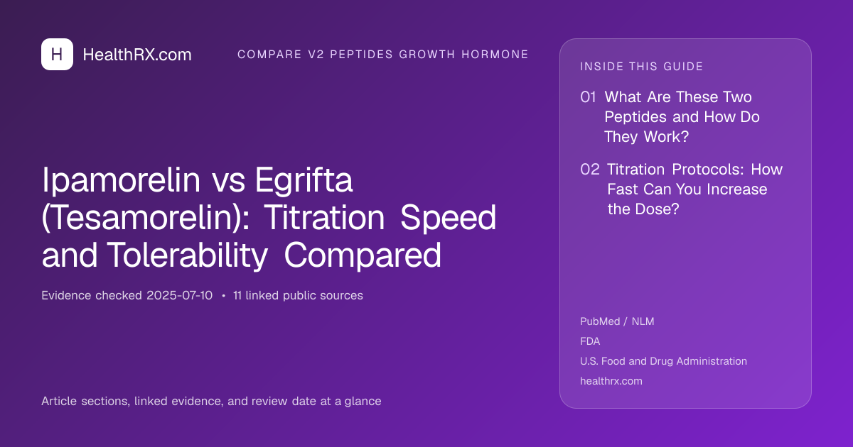 Evidence overview for Ipamorelin vs Egrifta (Tesamorelin): Titration Speed and Tolerability Compared