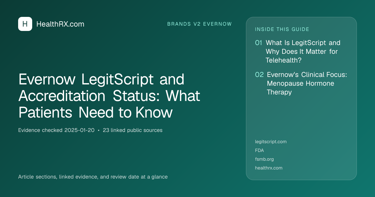 Evidence overview for Evernow LegitScript and Accreditation Status: What Patients Need to Know